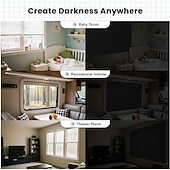 billige Blackout -gardin-Bærbare mørkleggingsgardiner, 420d oxfordstoff, helmørkleggende solskjerm, lysblokkerende vindusgardiner til reise, hjem eller kontor, selvklebende