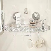 cheap Storage &amp; Organization-Light Luxury Style Punch-Free Storage Rack Suction Cup Corner Shelf Bathroom Triangle Organizer Wall Mounted No Drilling Washstand Rack for Toiletries and Essentials