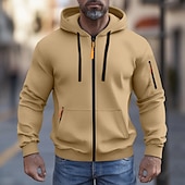 economico Felpa Tattica-Per uomo Felpa con cappuccio Felpa con cappuccio a zip intera Felpa con cappuccio in pile Felpa con cappuccio tattica Nero Bianco Verde militare Rosso Borgogna Con Cappuccio Semplice Cerniera Sport