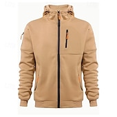 abordables sweats à capuche basiques pour hommes-Homme Sweat à capuche Sweat à capuche zippé intégral Noir Blanche Vin bleu marine Bleu Roi À capuche Uni Zip Up Avec Poches Sport &amp; Loisir Quotidien Fête Polyester Streetwear Basique Occasionnel
