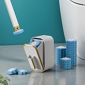 levne Koupelnové pomůcky-Nástěnná inovativní sada toaletních kartáčů s 36 dílnými náhradními hlavicemi, dlouhá rukojeť, jednorázový čistič koupelny, závěsný čistič toalet, hygienický čisticí kartáč na toalety a do domácnosti