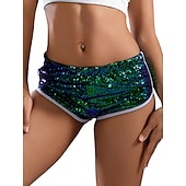 halpa Pohjat-Retro / vintage 1980 luku Kiiltävä metallinen Shortsit Hotpants Disko Paljetti Yhtenäinen väri Naamiaispuku Naisten Karnevaali puku Karnevaali Klubi Pride-paraati Pride-kuukausi Aikuisten Shortsit