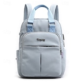abordables Sacs à dos de Collège-Femmes Sac à Dos Cartable Sac à Dos Fonctionnel Sac à dos scolaire École Quotidien Voyage Nylon Réglable Léger Fermeture éclair Gris foncé Noir Rose Claire