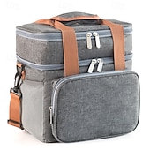 billiga bagage- och reseförvaring-lunchväska för kvinnor och män för skolstart, kontorspicknick, vandring, strand, dubbellager, stor kapacitet, isolerad crossbody-lunchväska, vattentät kylväska för utomhuspicknick