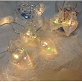 abordables Tiras de Luces LED-Guirnalda de luces de concha marina de 1,5/3 m, 10/20 LED a batería, con forma de estrella de mar, ideal para bodas, fiestas, Navidad, hogar, vacaciones, decoración de ventanas.