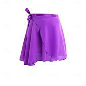 voordelige Balletkleding-Volwassen balletdansrok, elastische taille chiffon halve rok met lintstrik, ideaal voor de training &amp;balletopleiding