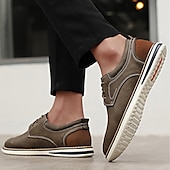 Χαμηλού Κόστους Ανδρικά Sneakers-Ανδρικά καφέ παπούτσια derby από συνθετικό δέρμα – ελαφριά σχέδια με κορδόνια για καθημερινή χρήση στο γραφείο, εξόδους το Σαββατοκύριακο και smart casual στυλ.