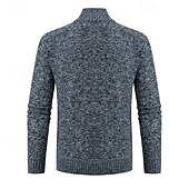 preiswerte Herren Strickjacke-Herren Strickjacke Kurzer Pullover Reißverschluss-Pullover Strickpullover Gerippt Stricken Normale Oberteile Patchwork Tasche Einfach Stehkragen Mode Klassisch Urlaub Alltagskleidung Bekleidung