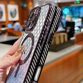 levne Pouzdra pro iPhone-telefon Carcasă Pro iPhone 16 Pro Max iPhone 15 Pro Max iPhone 16e iPhone 14 Pro Max iPhone 13 Pro Max Zadní kryt s Lanyardem Podpora bezdrátového nabíjení Nežloutnoucí Zářící barvy Uhlíkové vlákno