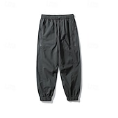 preiswerte Unterteile-Herren Cargohosen Wanderhosen Jogginghose Regenhose zum Wandern Winter Außen Normale Passform Wasserdicht Winddicht Unterteile Kordelzug Tasche Elastischer Bund Dunkelgrau Schwarz Camping / Wandern