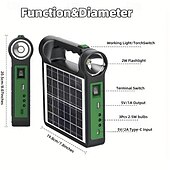 abordables Equipo de Camping-Kit de sistema generador solar portátil de 6000 mAh con batería de litio, luces LED, cargador USB, panel de carga solar para acampar al aire libre. &amp;uso doméstico