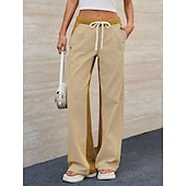 billiga breda ben och hög midja-dam bomullsblandad denim culottes vida ben semester vintage snygg full längd medelhög midja randig lapptäcke randig bekväm oelastisk utomhus semester hem marinblå jordgul svart armégrön
