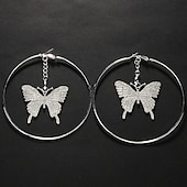 billige Øredobber-Dame Store Øreringer geometriske Sommerfugl Dyrebar Elegant Mote Kunstnerisk Fuskediamant øredobber Smykker Sølv Til Bryllup Fest Ferie 1 par