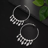 economico Orecchini-Per donna Orecchini a cerchio Frangia con nappe Goccia Prezioso Tropicale Moda Personalizzato Diamanti d'imitazione Orecchini Gioielli Argento / Dorato Per Matrimonio Feste Lavoro Balli di fine anno