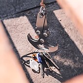 baratos Equipamento de Camping-Gancho dobrável de aço inoxidável 2 peças, gancho multifuncional resistente com 4 garras, uso universal durável para mochilas de acampamento e caminhadas