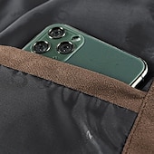 abordables Vestes en Suède Synthétique-Homme Veste Légère Veste en faux suède Vacances Quotidien Avec Poches Printemps Automne Uni Mode Classique Revers Régulier Noir Kaki Café Gris Veste