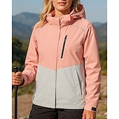 billige Vanntette jakker-Dame Vindtett jakke Turjakke Hardshell jakke Utendørs Vanntett Vindtett Turantrekk Turklær Vår Høst Topper Camping / fotturer / grotting Løp Lapper Rosa Lilla Grønn
