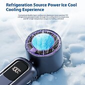 ieftine Ventilatoare-ventilator portabil cu afișaj digital inteligent, suport, ventilator pliabil, răcire cu semiconductori, ventilator fără lame