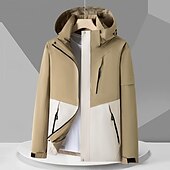 preiswerte Wasserdichte Jacken-Herren Windjacke Wanderjacke Hardshelljacke Außen Wasserdicht Winddicht Wanderoutfits Wanderbekleidung Frühling Herbst Oberteil Camping / Wandern / Höhlenforschung Laufen Patchwork Armeegrün Grün