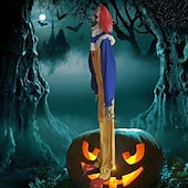 voordelige Halloween-Grote buitenclown met elektrische sensor, geluid en licht, Halloween-tuindecoratie, rekwisieten met beweging, geluid en licht