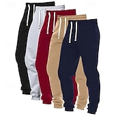 cheap Sweatpants-5PCS Men&#039;s Sweatpants Joggers Trousers Casual Pants Running Pants Pocket Elastic Waist Drawstring Plain Comfort Full Length Outdoor Daily Simple Classic Style