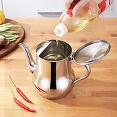 economico Utensili e gadget da cucina-Oliatore in acciaio inox, filtro per olio denso, dispenser per salsa di soia a prova di perdite con filtro a rete, contenitore per condimenti multiuso per cucina domestica, brocca riutilizzabile per