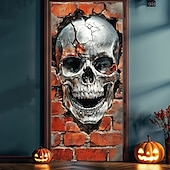 halpa Halloween-oviverhot-Helloween Ovien Peitteet Ovi Luuranko Kurpitsa Gobeliini Ovisuoja Taustakoriste Ovi Banneri Etuoveen Maalaistalon Loma Juhla Sisä- ja Ulkosisustus Tarvikkeet