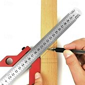 economico Strumenti manuali-Tracciatore centrale magnetico per lavorazione del legno con strumento di marcatura a 45 gradi, calibro di tracciatura della linea centrale rotonda in faggio per carpenteria, layout di precisione e