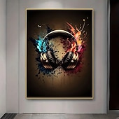 זול Abstract Prints-ציור קנבס מודרני ללא מסגרת המתאר אוזניות מושלם לעיצוב הסלון וחדר השינה שלכם.
