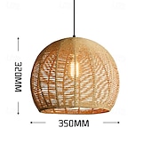 cheap Pendant Lights-Hemp Rope Chandelier-Kitchen Island 1-Light Bohemian Modern Woven Rattan/Pendant Light Fixtures LED Pendant Farmhouse Coastal Hanging Lights for Restaurant Tearoom Bedroom Living Room Cafe