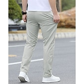economico Chino-Per uomo Pantaloni Chinos Tasca Elastico in vita Coulisse Semplice Comodità Formale Feste Lavoro Moda Stile Classico Nero Verde chiaro Micro-elastico