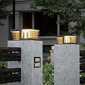 billiga Postljus-Moderna fyrkantiga kolumnlampor Staketstolpelampa för grind Veranda/stenpelarlampa Vattentät lampa Utomhus LED-kolumnlampor Trädgård 110-240v