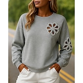 billiga Huvtröja &amp; Sweatshirt-Dam Tröja med pullover Casual Toppar Ihålig Långärmad Överdelar Fritids- Solid färg Mode Andningsfunktion Utomhus Sportkläder Sportkläder Grå