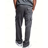 voordelige Joggingbroeken-Multi-pakketten 3 stuks Voor heren Zwart + grijs + blauw Joggingbroek met wijde pijpen Broek Elastische taille Trekkoord Effen Vakantie Alledaagse kleding Polyester Lente