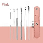 お買い得  パーソナルケアと健康-耳垢クリーナーツールセット ステンレススチール製耳かきキット スパイラルスプリングチップ付き 6個の再利用可能な耳掃除ツールで安全な家庭での耳のケア