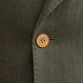 abordables Vêtements d&#039;extérieur élites pour hommes-Hommes Blazer 100% lin Veste blazer Blazer en lin Formel Mariage Noël Élégant ancien Été Printemps 100% Lin Couleur Unie Avec Poches Boutonnage simple deux boutons veste Noir Blanche Orange Vert