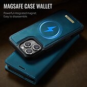 abordables Coques iPhone-téléphone Coque Pour iPhone 16 Pro Max Plus iPhone 15 14 Pro Max Plus iPhone 13 12 Pro Max Étui Portefeuille avec Support Détachable Magnétique Rétro TPU faux cuir