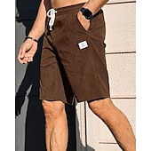 economico Pantaloncini casual-Per uomo Shorts Pantaloncini Estivi Pantaloncini casual Pantaloncini di velluto a coste Tasca Elastico in vita Coulisse Semplice Comodità Traspirante Corto All&#039;aperto Vacanza Canotta sportiva Casual
