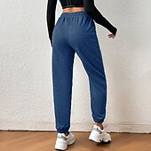 cheap Yoga Pants &amp; Bloomers-Women&#039;s Harem Pants Sports Sweatpants with Pockets Tummy Control Gym Volleyball Workout Bottoms Solid Color Black Blue Grey Cotton Fall Sports Activewear