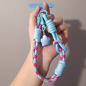 abordables Correas para el teléfono y muñequeras-Nueva cuerda corta para colgar el teléfono móvil con estampado de muñeca, bonita cuerda tejida corta de doble uso, resistente para viajes al aire libre para hombres y mujeres.