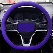 abordables Servicio de Vehículo-Funda de silicona para volante de coche, moderna, antideslizante, suave, ajustada, universal, para todas las estaciones, cómoda, resistente al desgaste, funda flexible para el mango.