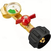 abordables Ustensiles de cuisson-Adaptateur de recharge de propane robuste de 1 lb à 20 lb Adaptateur de recharge de propane facile à remplir avec valve &amp;jauge idéale pour la cuisine en extérieur &amp;barbecues