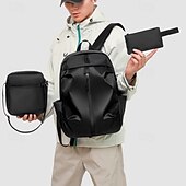 お買い得  大学のバックパック-メンズ 3ピース ブラック バックパック セット – 大学、仕事、旅行に最適なショルダーバッグとポーチ付きの防水スクールバッグ