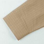 preiswerte Urlaub-Herren Hemd Leinenhemd Stehkragenhemd Sommerhemd Strandbekleidung Knopfhemd Gestreift Urlaub Ferien Schwarz Weiß Blau Khaki Langarm Stehkragen Sommer Frühling Bekleidung