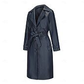 cheap Winter Coats-Women&#039;s Coat Comfortable Buttons Fashion Street Style Plain Outdoor Casual Daily Long Turndown Regular Fit Long Sleeve Outerwear Black Navy Blue Beige Fall Winter