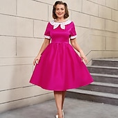 levne Šaty-Retro 50. léta Rockabilly Polední Šaty na šaty Flare šaty Větší velikosti Puntíkované A-Linie Dámské Dovolená Maturita Párty a večer Dospělí Šaty Jaro léto