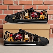 baratos Ténis para Homem-Tênis de lona com estampa abstrata colorida para homens – calçados leves e casuais com cadarço para streetwear, viagens e passeios de fim de semana
