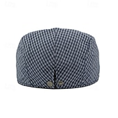 お買い得  メンズハット-男性用 ハンチング アスコットハット キャスケットハット ブルー グレー 綿織物 ファッション カジュアル ストリート 日常 チェック 調整可能 サンスクリーン 高通気性