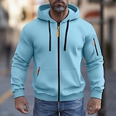 economico Felpa Tattica-Per uomo Felpa con cappuccio Felpa con cappuccio a zip intera Felpa con cappuccio in pile Felpa con cappuccio tattica Nero Bianco Verde militare Rosso Borgogna Con Cappuccio Semplice Cerniera Sport