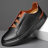 preiswerte Sneaker für Herren-weiße Freizeit-Sneaker für Herren mit braunen Akzenten bequeme Alltagsschuhe für Büro und Reisen